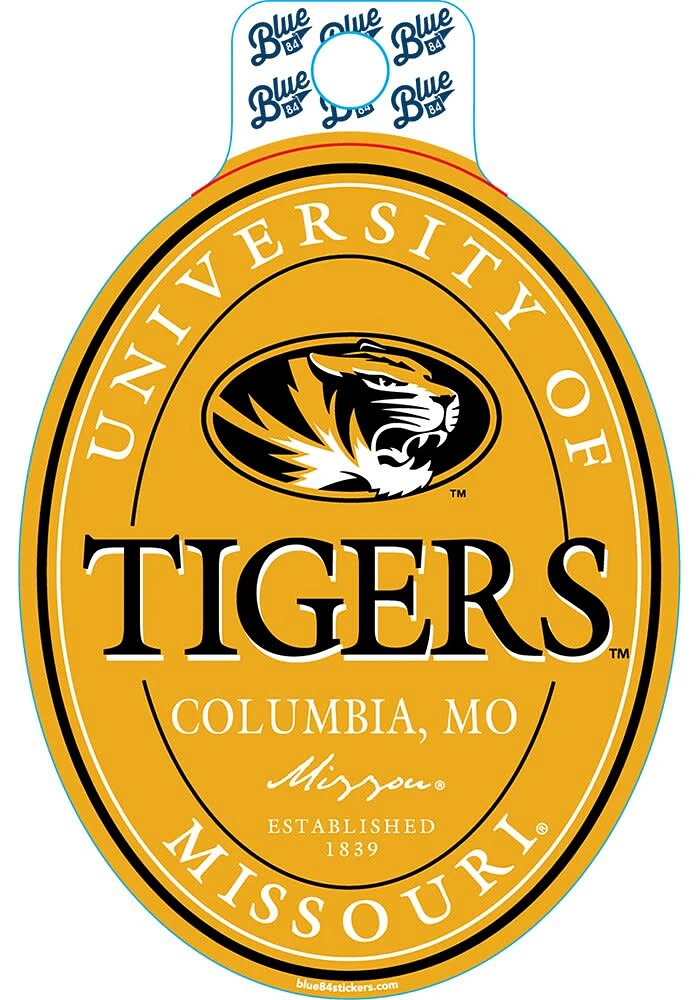 Missouri Tigers Oval Stickers - Black