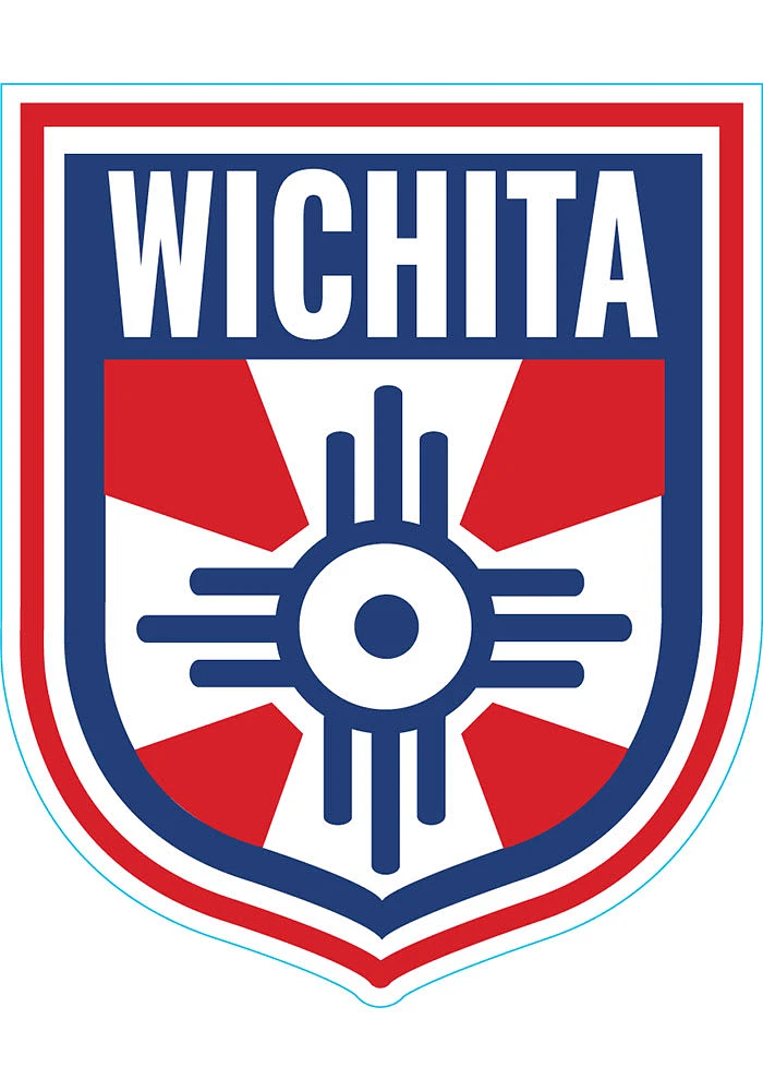 Wichita Flag Shield Stickers - Red