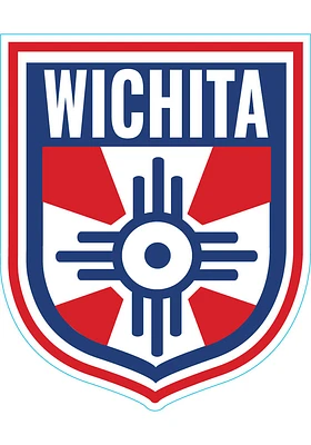 Wichita Flag Shield Stickers - Red