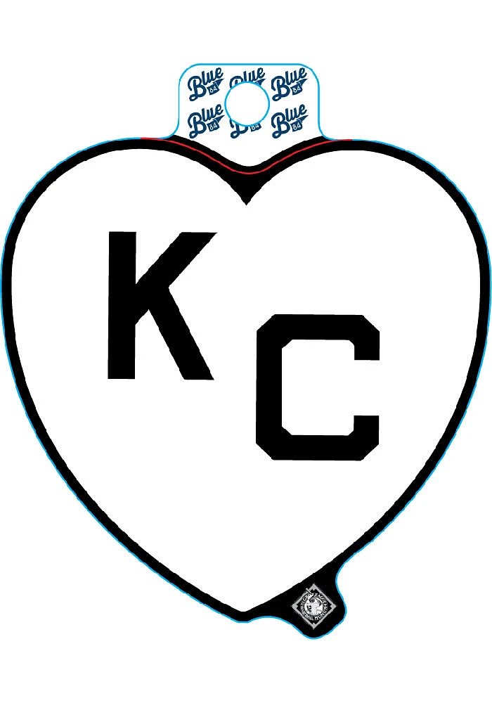 Kansas City Monarchs White Heart Black KC Stickers - White