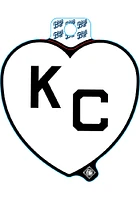 Kansas City Monarchs White Heart Black KC Stickers - White