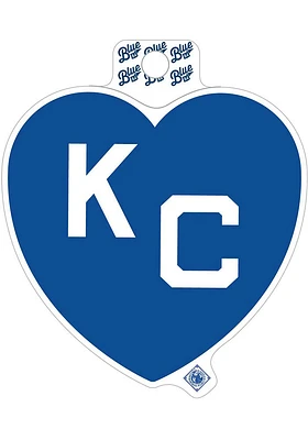 Kansas City Monarchs Royal Blue Heart White KC Stickers - Blue