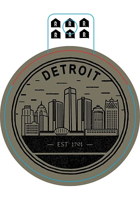 Detroit Circle Skyline Stickers - Black