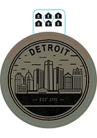 Detroit Circle Skyline Stickers - Black