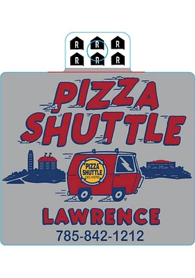 Lawrence Pizza Shuttle Stickers - Red
