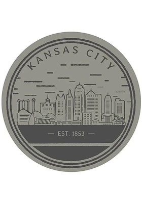 Kansas City Circle Skyline Stickers - Grey