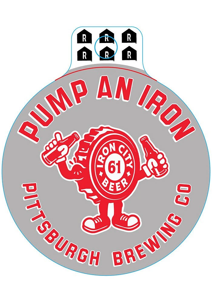 Pittsburgh Pittsburgh Brewing Co Pump An Iron Bottle Cap Stickers - Red