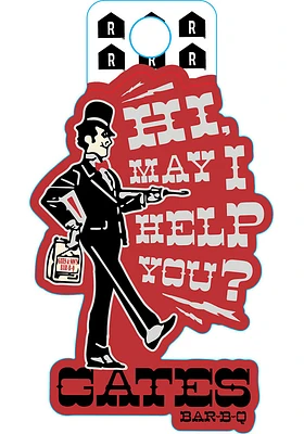 Kansas City Gates BBQ May I Help You Stickers - Red