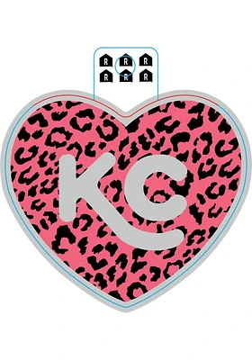 Kansas City Cheetah Heart Stickers - Pink
