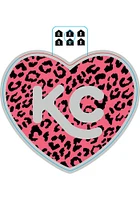 Kansas City Cheetah Heart Stickers - Pink