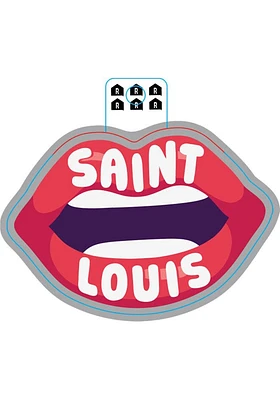 St Louis Lips Stickers - Pink