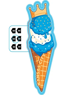 Kansas City Ice Cream Cone Stickers - Blue