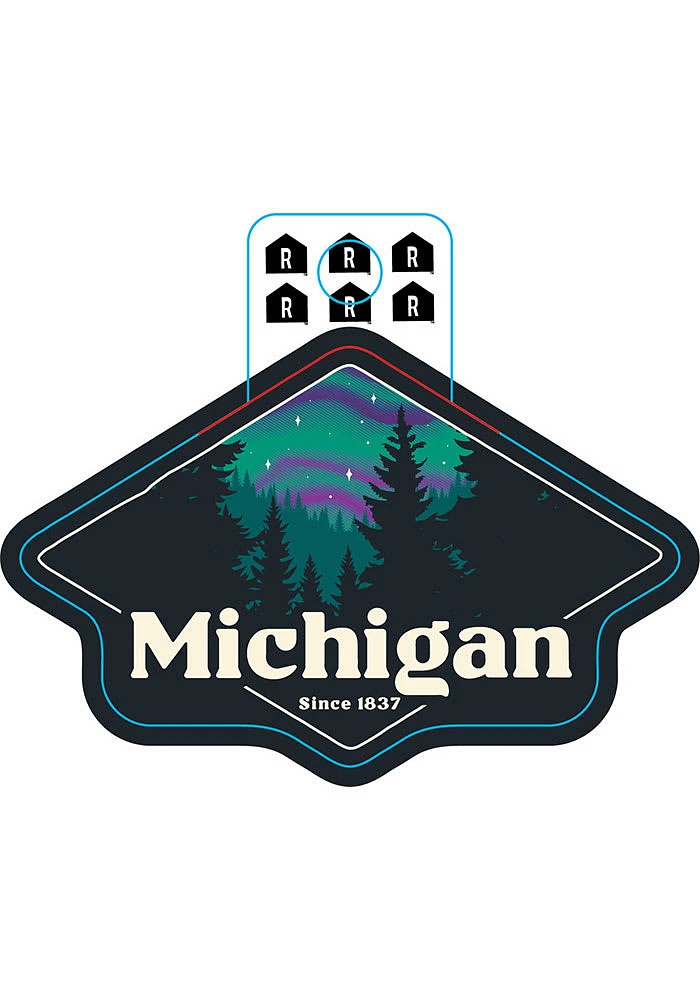Michigan Northern Lights Stickers - Blue