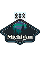 Michigan Northern Lights Stickers - Blue