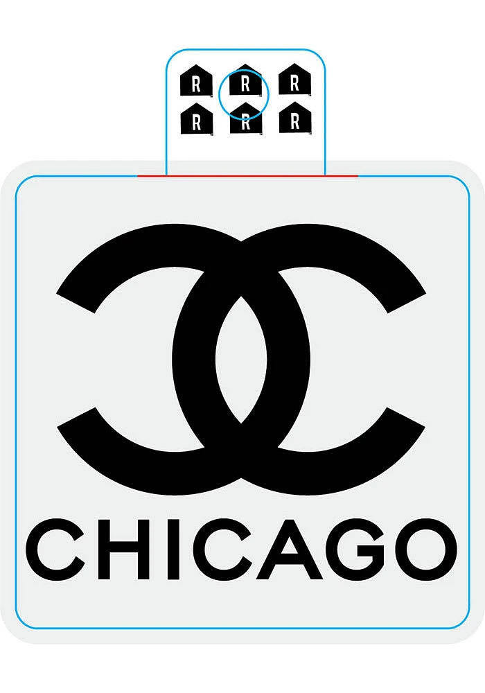 Chicago Double C Stickers - White