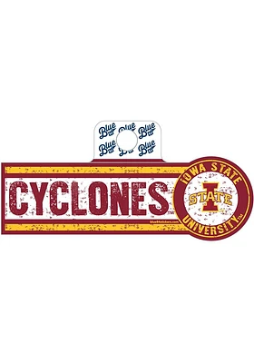Iowa State Cyclones Wordmark Stickers - Red