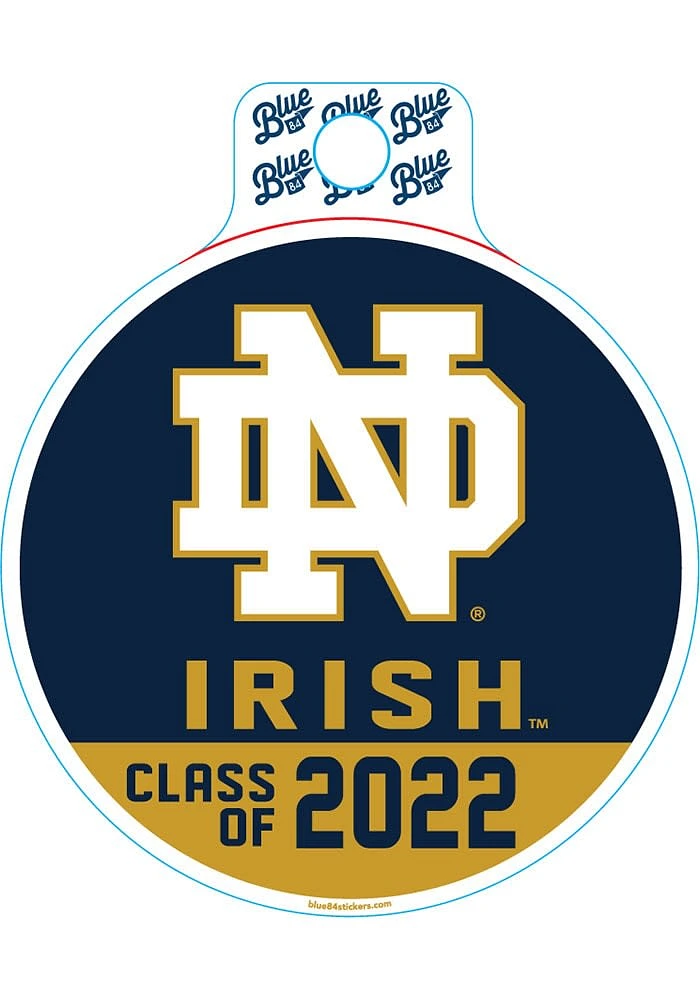 Notre Dame Fighting Irish Class of 2022 Stickers - Blue