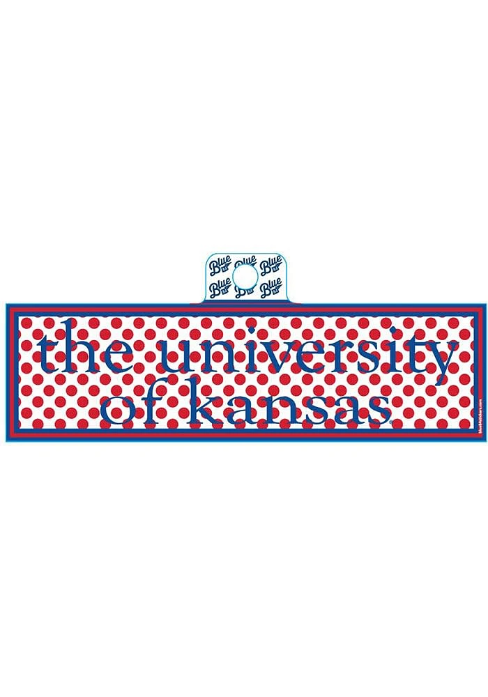 Kansas Jayhawks Red Polka Dot Stickers - Red