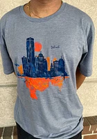 Detroit Grey Skyline Short Sleeve Fashion T Shirt