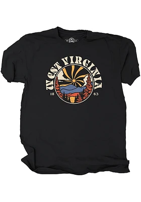 West Virginia Black Hazy Mountains Short Sleeve T Shirt