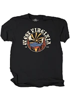 West Virginia Black Hazy Mountains Short Sleeve T Shirt