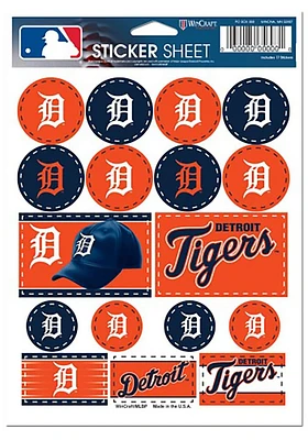 Detroit Tigers 5x7 Sheet of Stickers - Orange