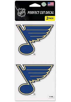 St Louis Blues 2pk 4x4 Die Cut Auto Decal - Blue