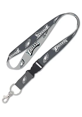Philadelphia Eagles 1 Charcoal Detachable Buckle Lanyard - Charcoal