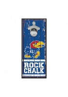 Kansas Jayhawks 5x11 Bottle Opener Sign - Blue