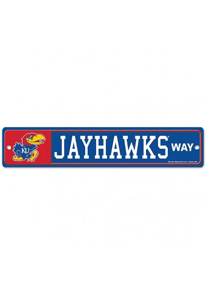 Kansas Jayhawks 3.7x19 Street Zone Sign - Blue