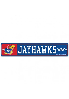 Kansas Jayhawks 3.7x19 Street Zone Sign - Blue