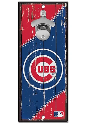 Chicago Cubs 5x11 inch Bottle Opener Sign - Blue