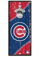Chicago Cubs 5x11 inch Bottle Opener Sign - Blue
