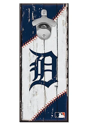 Detroit Tigers 5x11 inch Bottle Opener Sign - White
