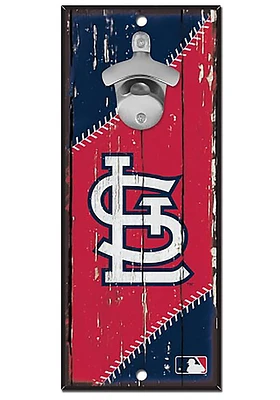 St Louis Cardinals 5x11 inch Bottle Opener Sign - Red