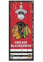 Chicago Blackhawks 5x11 inch Bottle Opener Sign - Red