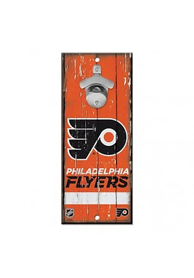 Philadelphia Flyers 5x11 inch Bottle Opener Sign - Orange