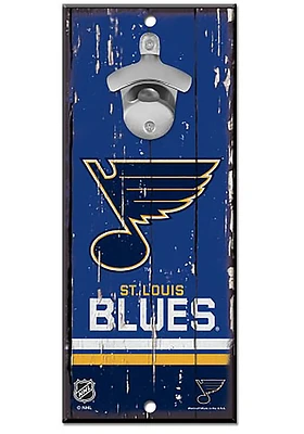 St Louis Blues 5x11 inch Bottle Opener Sign - Blue