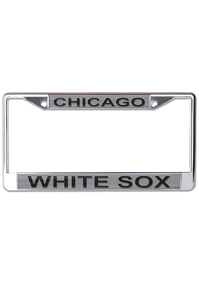 Chicago White Sox Metallic Printed License Plate Frame - Black