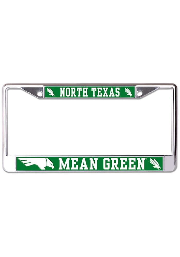North Texas Mean Green Metallic Printed License Plate Frame - Green