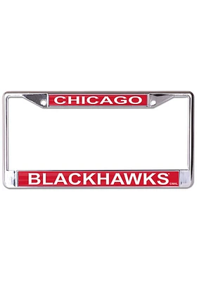 Chicago Blackhawks Metallic Printed License Plate Frame - Black