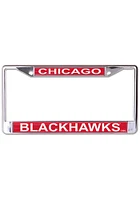 Chicago Blackhawks Metallic Printed License Plate Frame - Black