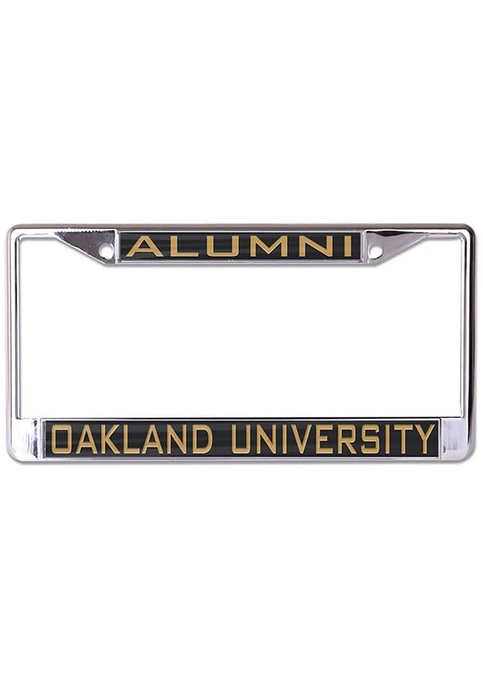 Oakland University Golden Grizzlies Team Color Alumni License Plate Frame - Brown