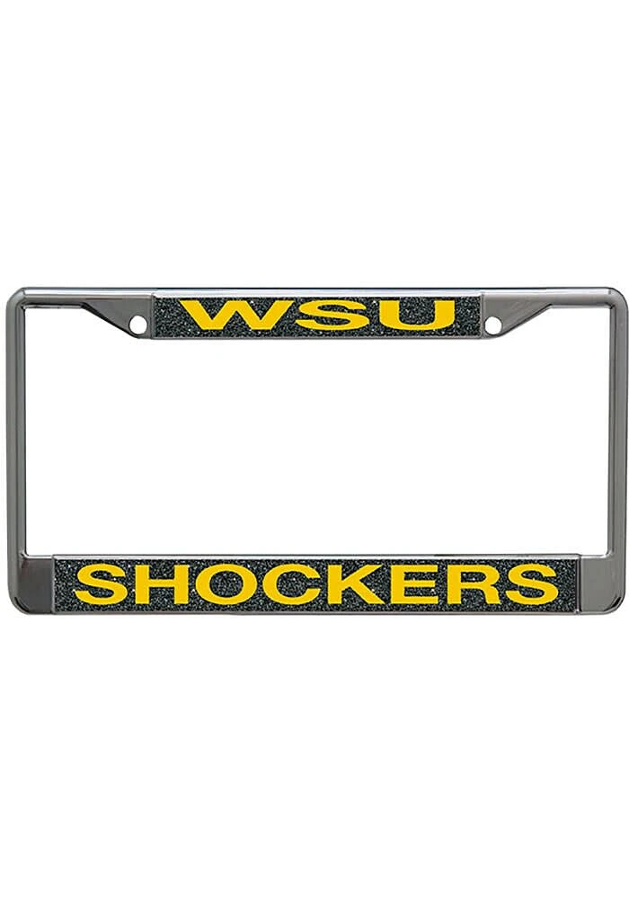 Wichita State Shockers Metallic Glitter License Plate Frame - Yellow