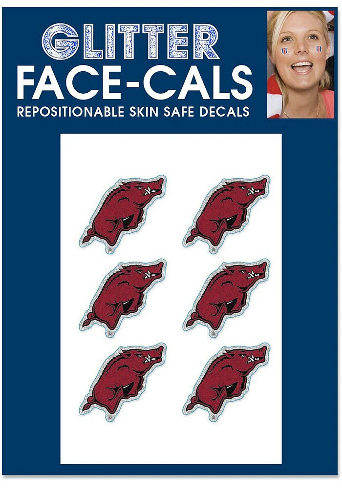Arkansas Razorbacks 6pk Glitter Tattoo