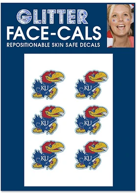 Kansas Jayhawks 6pk Glitter Style Tattoo