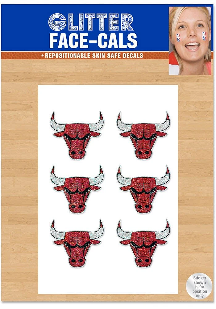 Chicago Bulls 6pk Glitter Tattoo
