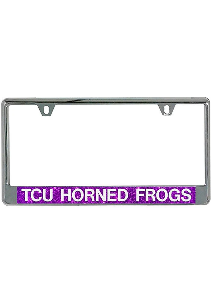 TCU Horned Frogs Metallic Glitter License Plate Frame - Purple