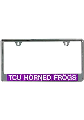 TCU Horned Frogs Metallic Glitter License Plate Frame - Purple