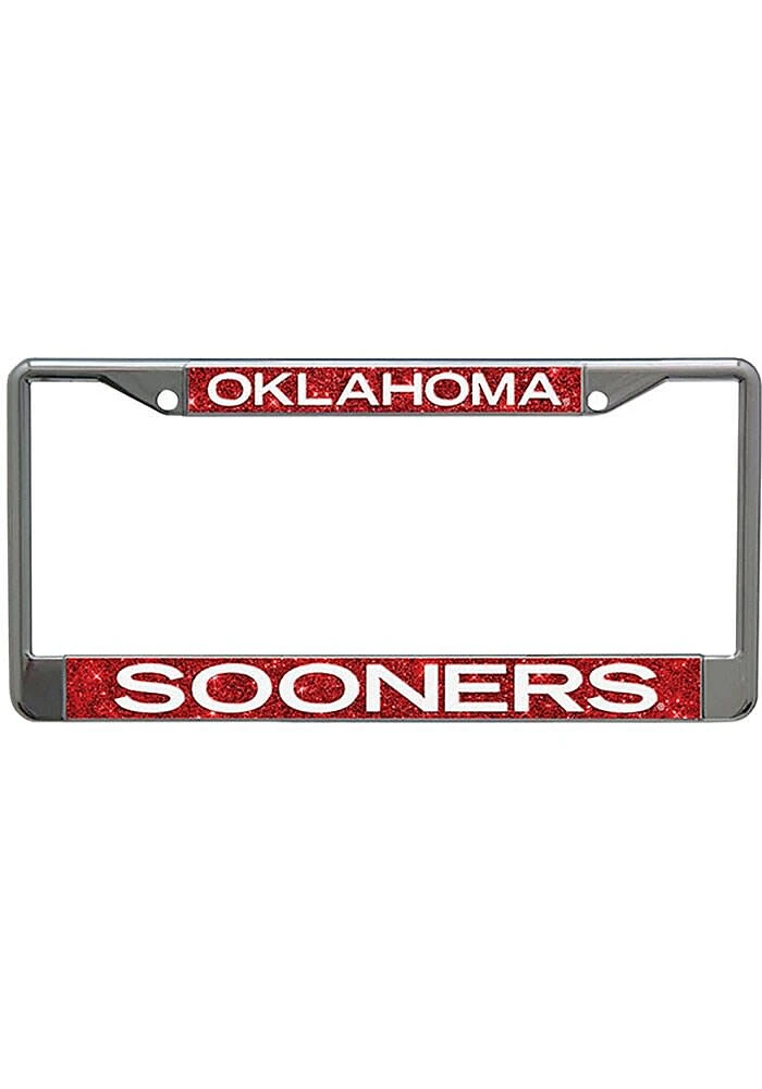 Oklahoma Sooners Metallic Glitter License Plate Frame - Red